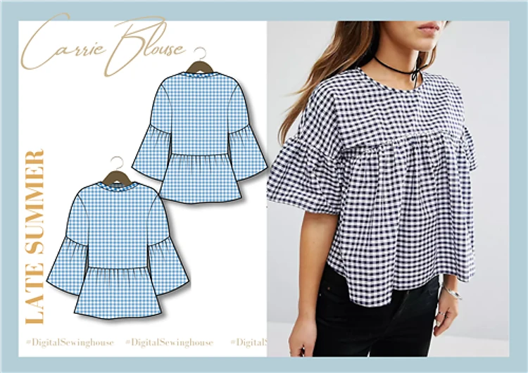 Carrie Blouse PDF Sewing Pattern