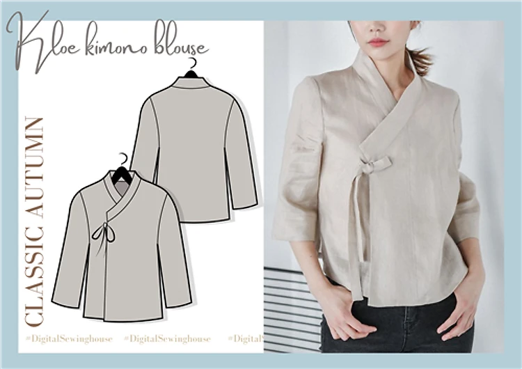 Khloe Kimono Blouse PDF Sewing Pattern