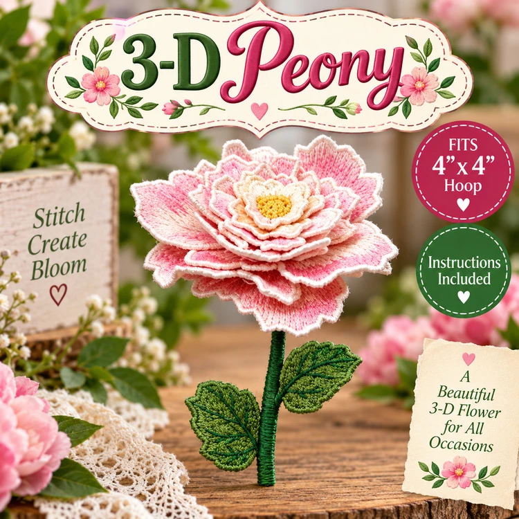 3D Peony Flower