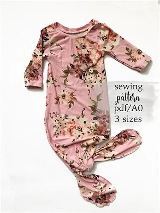 Baby Knotted Gown PDF Sewing Pattern