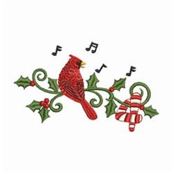 beginner-friendly christmas bird machine embroidery pattern - 4 Bird Calling for Wall Art