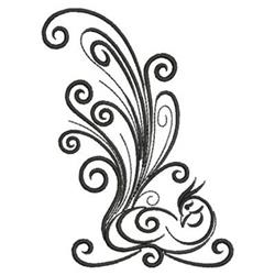 beginner-friendly bird redwork machine embroidery pattern - Abstract Peacock for kitchen aprons