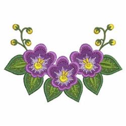 African Violets - 4x4 violet detailed embroidery design for patchwork quilt blocks
