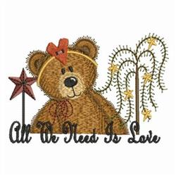 All We Need - 4x4 bear detailed machine embroidery design perfect for Greeting Cards