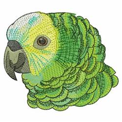 bird detailed machine digital embroidery - Amazon Parrot perfect for reusable tote bags