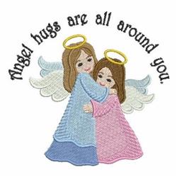 detailed angel machine embroidery pattern - Angels Hugging for Outdoor Blankets
