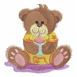 Animals In Pajamas 2 - 4x4 bear detailed embroidery design for decorative pillow covers
