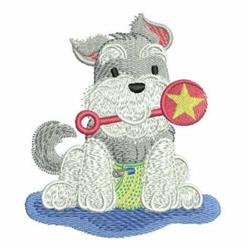 Animals In Pajamas 2 - 4x4 puppy dog detailed embroidery design for reusable tote bags