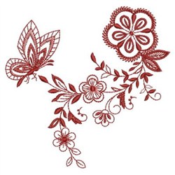 ✾TEC_Work✾ Redwork Flower Embroidery Design | EmbroideryDesigns.com