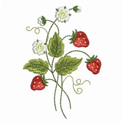 Strawberry Plant Embroidery Design | EmbroideryDesigns.com