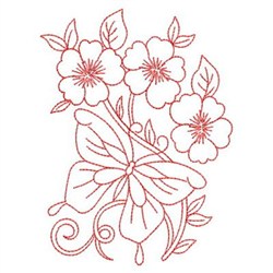 ✾TEC_Work✾ Redwork Flower Embroidery Design | EmbroideryDesigns.com