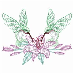 【Lilyyy】AMERI MEDI EMBROIDERY Hummingbird Lily Embroidery Design | EmbroideryDesigns.com