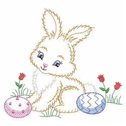 Easter Bunny & Eggs Embroidery Design | EmbroideryDesigns.com