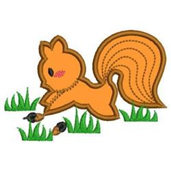 Applique Squirrel - 4x4 squirrel applique embroidery design for cute baby onesies