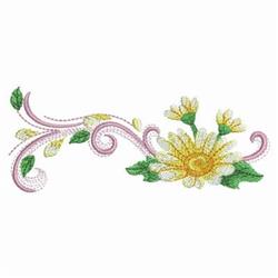 daisy beginner-friendly machine embroidery - April Daisy for patchwork quilt blocks