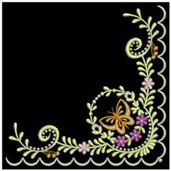 detailed leaf FSL lace machine embroidery pattern - Artistic Corners for Cushion Covers