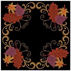 leaf detailed machine embroidery - Autumn Square perfect for patchwork quilt blocks