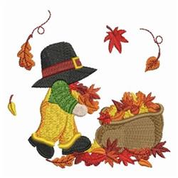 detailed autumn leaf machine embroidery pattern - Bagging Leaves for reusable tote bags
