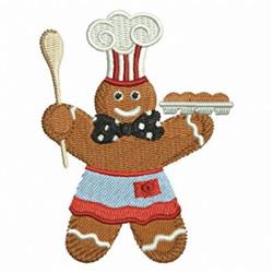 gingerbread man detailed machine embroidery - Baker Gingerbread for Gingerbread House Kits