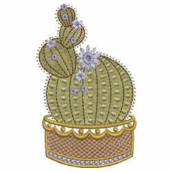 Ball Cactus - 4x4 cactu detailed machine embroidery design for decorative pillow covers