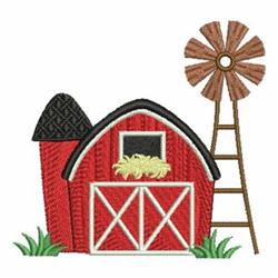 scene detailed machine embroidery - Barn & Windmill Scene perfect for cute baby onesies