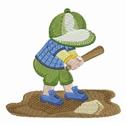 detailed batter machine embroidery pattern - Baseball Batter for reusable tote bags