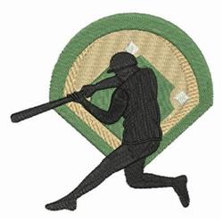 Baseball Diamond Player - 4x4 player detailed embroidery design for Sports Bags