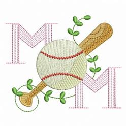beginner-friendly bat machine embroidery pattern - Baseball Mom for decorative pillow covers