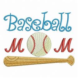 detailed bat machine embroidery pattern - Baseball Mom for decorative pillow covers