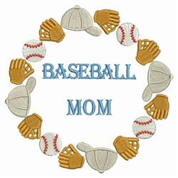 detailed mom machine embroidery pattern - Baseball Mom for decorative pillow covers