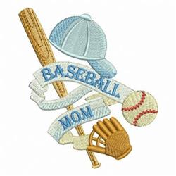 bat detailed machine digital embroidery - Baseball Mom perfect for kitchen aprons