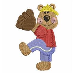 beginner-friendly bear machine embroidery pattern - Baseball Pitcher Bear for Baseball Caps