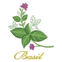 leaf beginner-friendly machine embroidery - Basil Herb perfect for kitchen aprons
