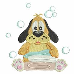 puppy dog detailed machine embroidery - Bath Time Dog perfect for kitchen tea towels