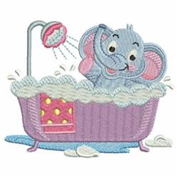 detailed elephant machine embroidery pattern - Bath Time Elephant for Nursery Decor