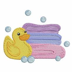 detailed bird machine embroidery pattern - Bathtime Rubber Ducky for Kids Shower Curtains