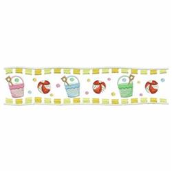 detailed summer border machine embroidery pattern - Beach Border for reusable tote bags