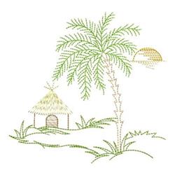 Beach Hut - 4x4 tree beginner-friendly machine embroidery design for reusable tote bags