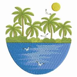 Beach Scenery - 4x4 tree detailed machine embroidery design for patchwork quilt blocks