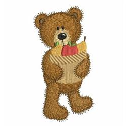 bear detailed machine digital embroidery - Bear with Fruit perfect for Nursery Decor