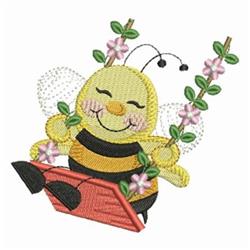 swing detailed machine embroidery - Bee On Swing perfect for decorative pillow covers