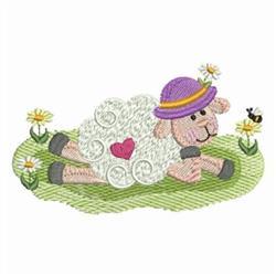 detailed spring sheep machine embroidery pattern - Bee & Sheep for Childrens Storybooks
