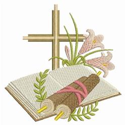 detailed scroll machine embroidery pattern - Bible & Scrolls for decorative pillow covers
