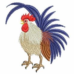 bird detailed machine digital embroidery - Big Tail Rooster perfect for Table Covers