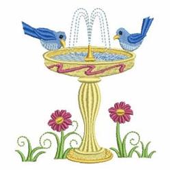 bird detailed machine embroidery - Bird Bath perfect for decorative pillow covers