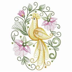 Bird Oval - 4x4 bird beginner-friendly embroidery design for decorative pillow covers