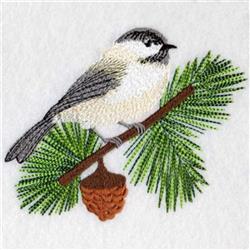 Black Capped Chickadee - 4x4 bird detailed embroidery design for patchwork quilt blocks