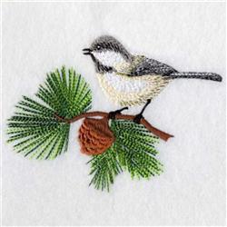 Black Capped Chickadee - 4x4 bird detailed embroidery design for patchwork quilt blocks