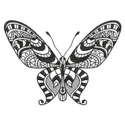 butterfly beginner-friendly machine embroidery - Blackwork Butterfly for kitchen aprons