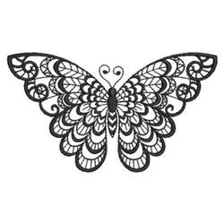 detailed butterfly machine embroidery pattern - Blackwork Butterfly for Hanging Decorations